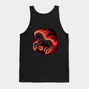 Flaming Heavy metal horse Tank Top